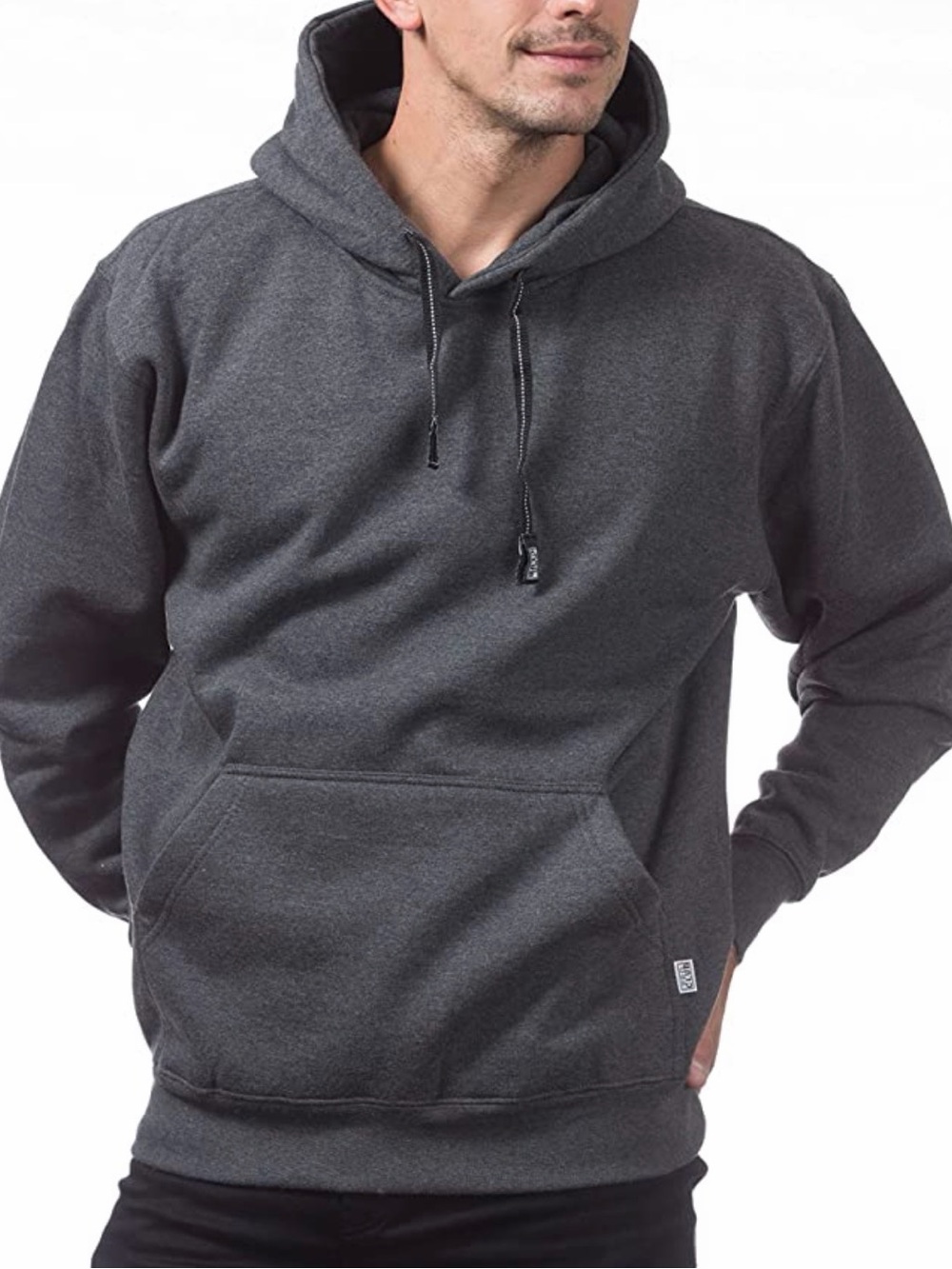 Men's Charcoal Gray Pullover Hoodie - Classic Everyday Sweatshirt